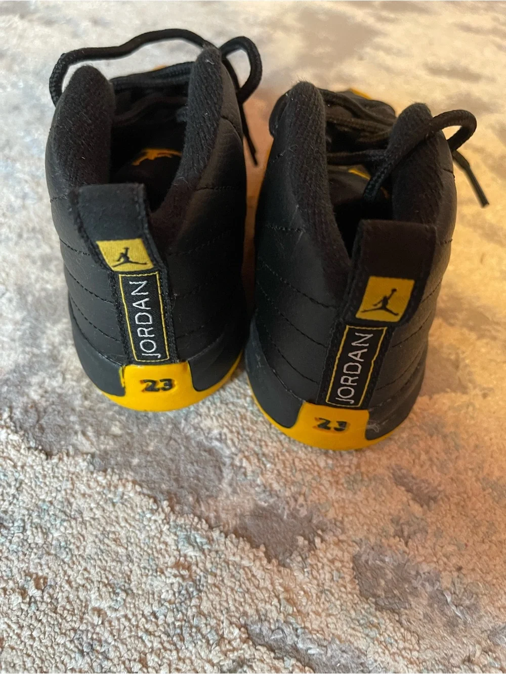 Black and Yellow Jordans Size 9C